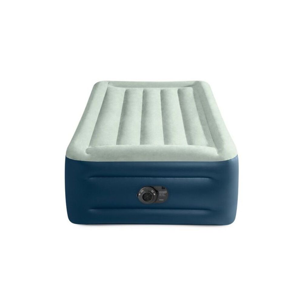 Intex -  Elevated 18" Pillow Rest Twin Air Mattress w Off-White/Blue